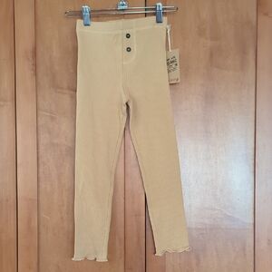 Organic Basics Kids Beige Buttoned Leggings